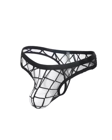 Photo du String STG Homme Quadri Noir S/M de Paris Hollywood, sous-vêtement élégant et confortable-4