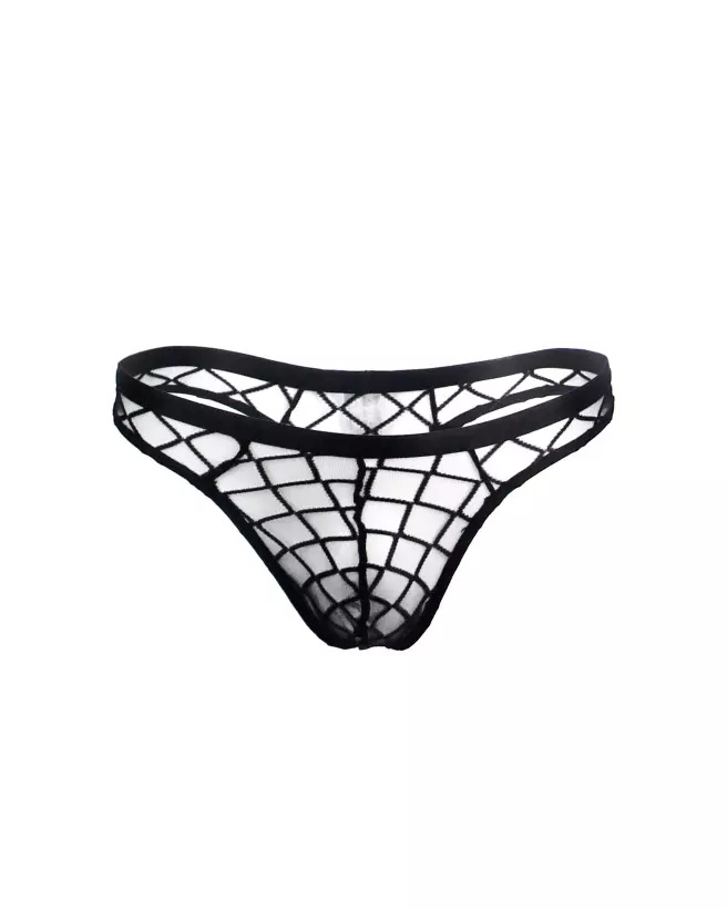 Photo du String STG Homme Quadri Noir S/M de Paris Hollywood, sous-vêtement élégant et confortable-5