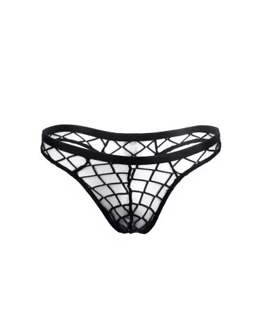 Photo du String STG Homme Quadri Noir S/M de Paris Hollywood, sous-vêtement élégant et confortable-5