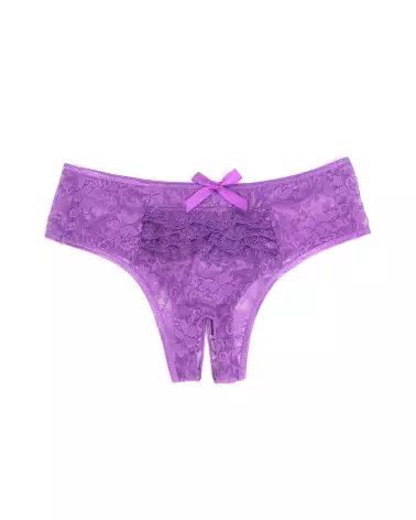 Culotte ouverte violet Paris Hollywood en dentelle sexy-5