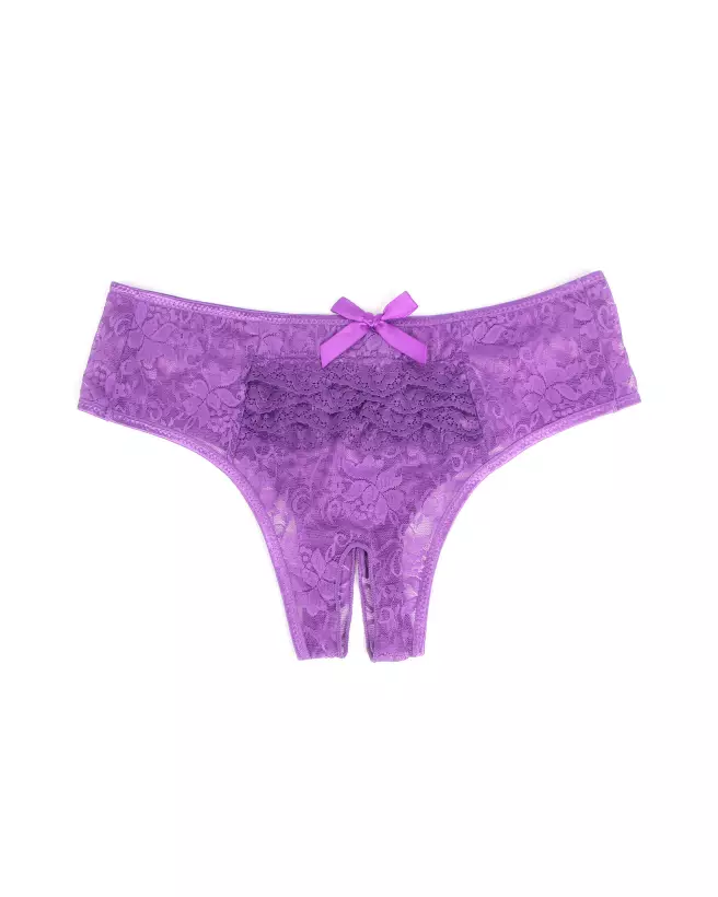 Photo de la Culotte Ouverte Violet L/XL de Paris Hollywood en catégorie Strings, Culottes, Shortys Ouvert-5