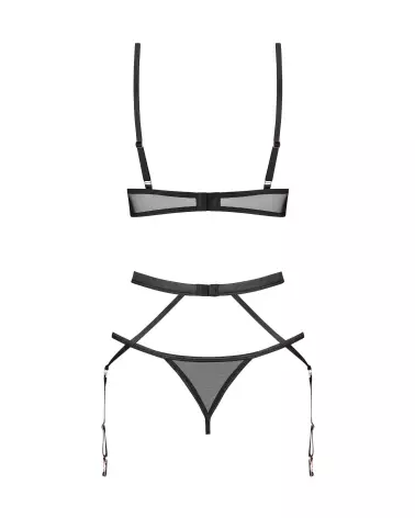 Image de l'ensemble Euridia 3 pièces noir par Obsessive avec détails en rose doré-4