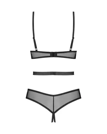 Body Euridia Noir Obsessive avec harnais et entrejambe ouvert-5