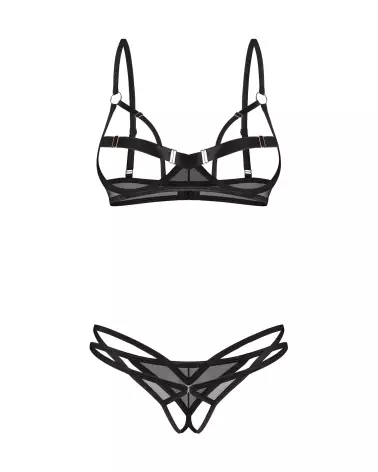 Photo de l'ensemble Euridia 2 pièces Noir par Obsessive avec détails en or rose-4