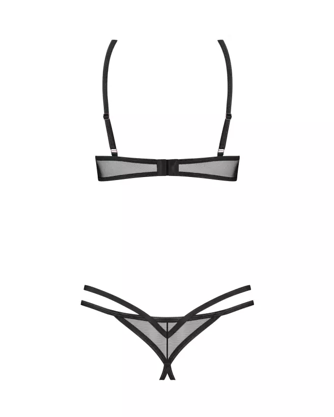 Photo de l'ensemble Euridia 2 pièces Noir par Obsessive avec détails en or rose-5