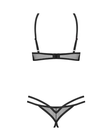 Photo de l'ensemble Euridia 2 pièces Noir par Obsessive avec détails en or rose-5