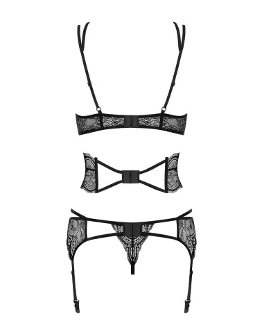 Photo de l'ensemble Frivolla 4 pièces noir par Obsessive, lingerie élégante et séduisante-6