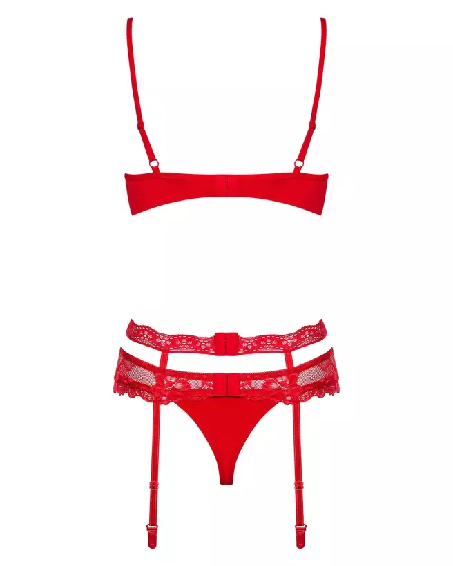 Ensemble Heartina rouge Obsessive, lingerie élégante et séduisante-6