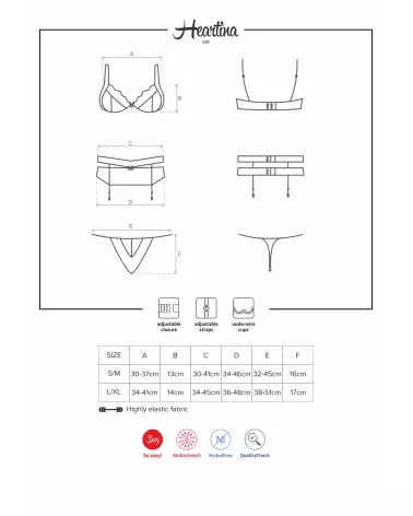 Ensemble Heartina rouge Obsessive, lingerie élégante et séduisante-7