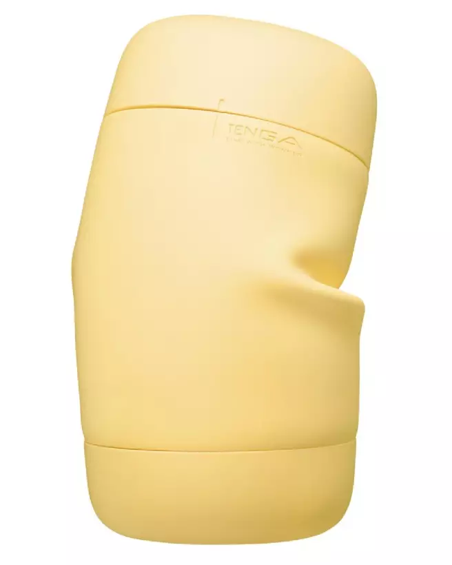 Image du masturbateur TENGA Puffy Custard Yellow, design ergonomique et matériau de haute qualité-3