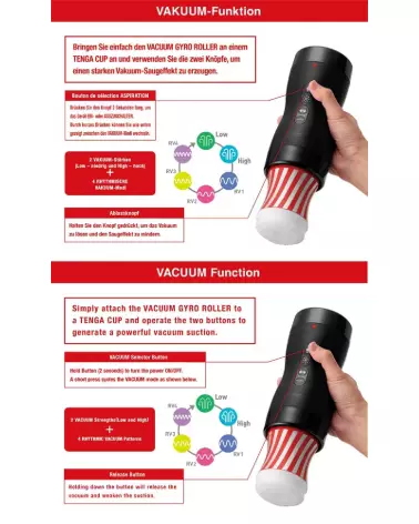 Image du Masturbateur TENGA Vacuum Gyro Roller avec technologie de rotation avancée-3