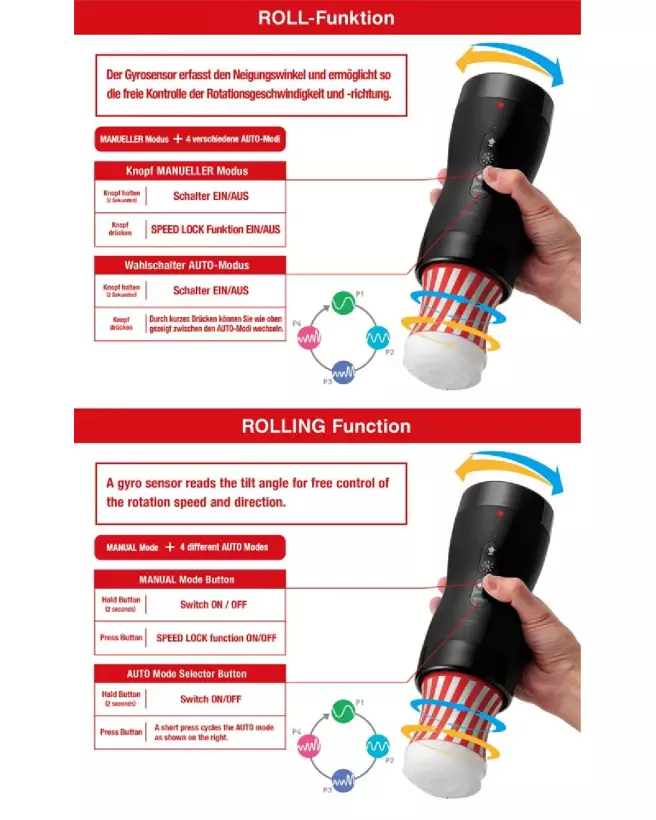 Image du Masturbateur TENGA Vacuum Gyro Roller avec technologie de rotation avancée-4