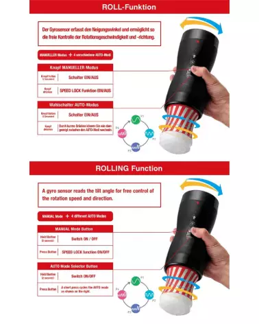 Image du Masturbateur TENGA Vacuum Gyro Roller avec technologie de rotation avancée-4