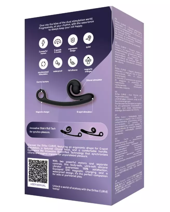Image du SVibe Curve Black, vibrateur Rabbit ergonomique pour plaisir intense-5