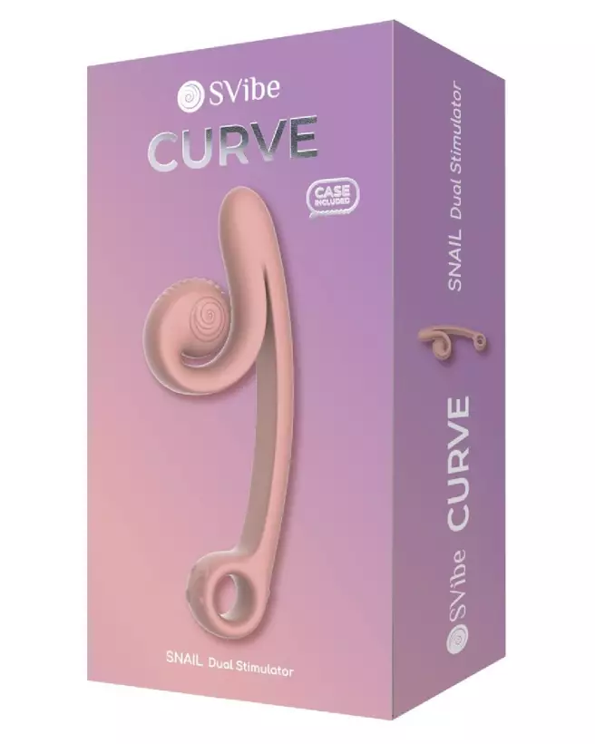 Image du vibromasseur SVibe Curve Peachy Pink, rabbit stimulant clitoridien en rose pêche-1