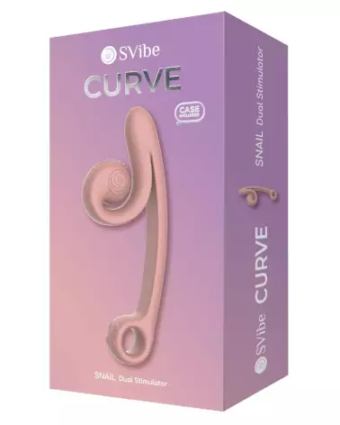 Image du vibromasseur SVibe Curve Peachy Pink, rabbit stimulant clitoridien en rose pêche-1