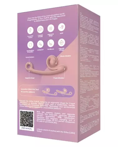 Image du vibromasseur SVibe Curve Peachy Pink, rabbit stimulant clitoridien en rose pêche-6