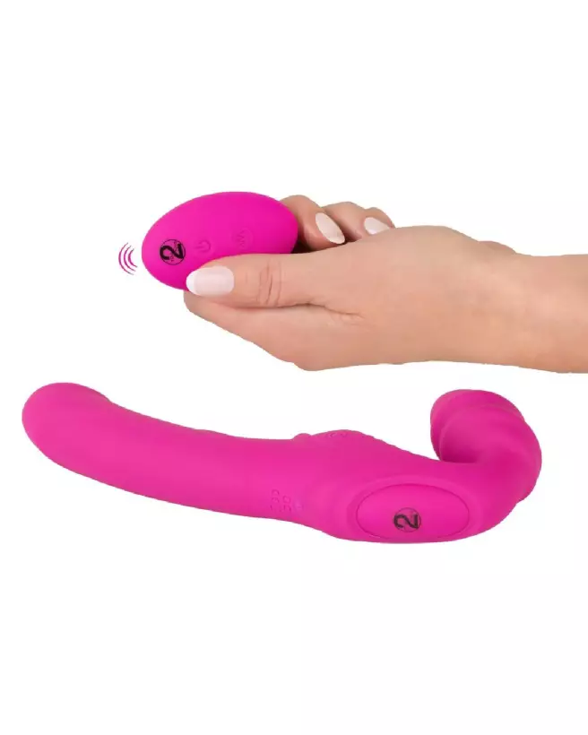 Image du Strapless Strap-On, gode ceinture sans harnais vibrant, en silicone premium-5