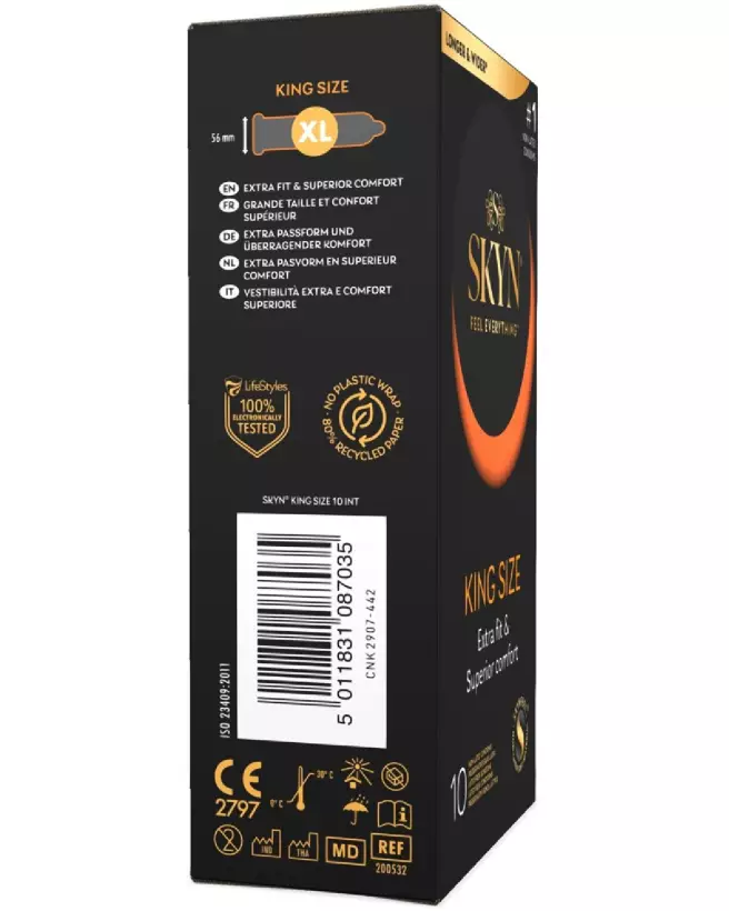 Image des préservatifs SKYN King Size sans latex pour sensibilité accrue et confort optimal-2