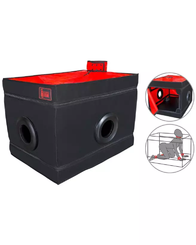 Niche Black&Red Secret Dome pour animaux, design moderne et élégant-1