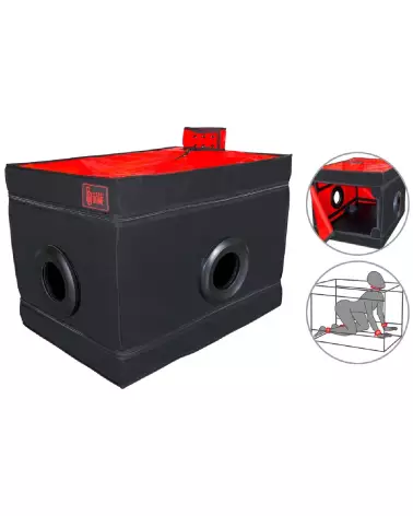 Niche Black&Red Secret Dome pour animaux, design moderne et élégant-1