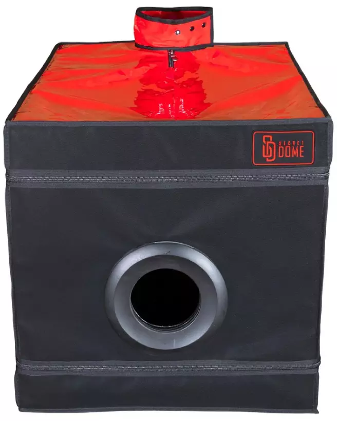 Niche Black&Red Secret Dome pour animaux, design moderne et élégant-2