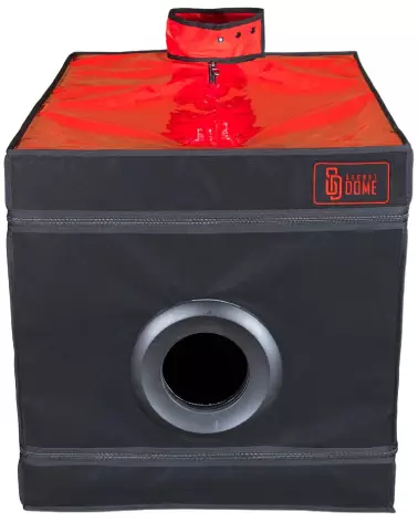 Niche Black&Red Secret Dome pour animaux, design moderne et élégant-2