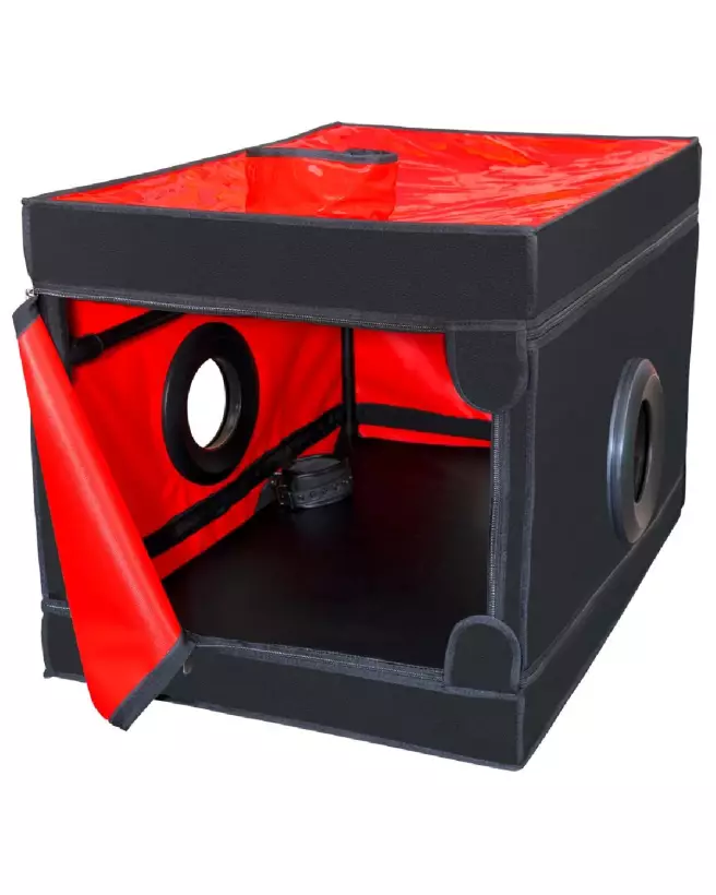 Niche Black&Red Secret Dome pour animaux, design moderne et élégant-4