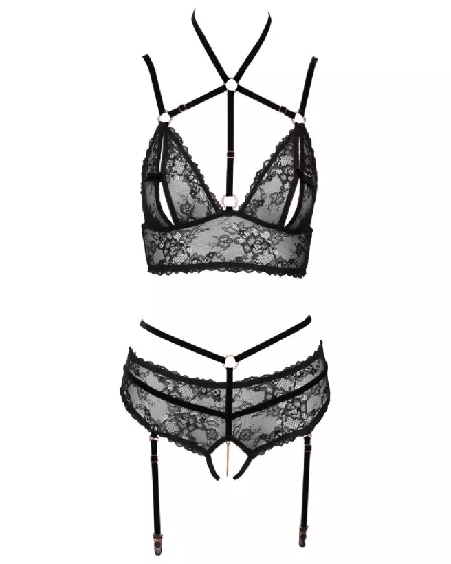 Ensemble Bra Set noir taille S par Abierta Fina, lingerie de luxe et confortable-5