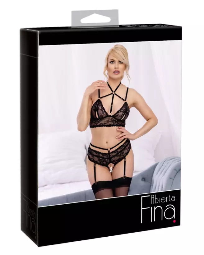 Photo de l'ensemble Bra Set noir taille L par Abierta Fina, élégance et confort-1
