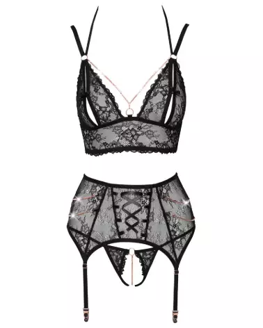 Photo de l'ensemble Bra Suspender Set S d'Abierta Fina en lingerie fine et séduisante-7