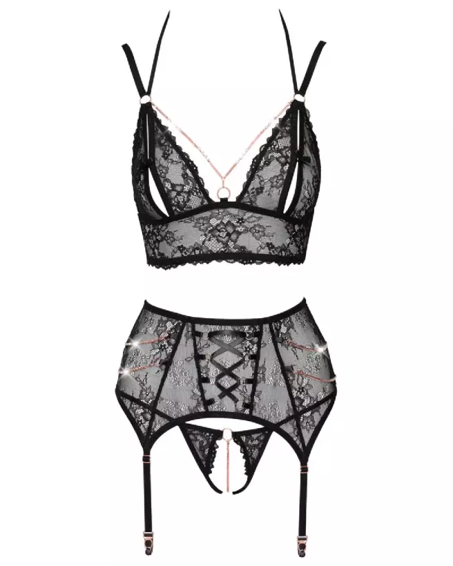 Photo de l'ensemble Bra Suspender Set L par Abierta Fina, lingerie élégante et séduisante-7