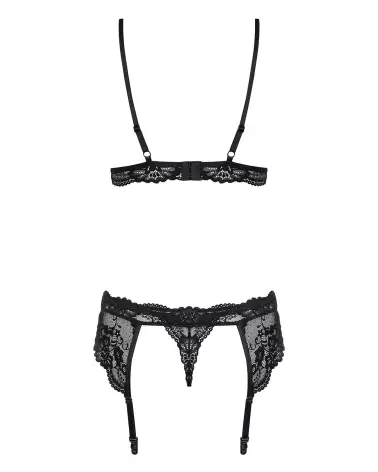 Ensemble Obsessive 810-SEG-1 noir, lingerie élégante trois pièces-6