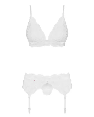 Ensemble Obsessive 810-SEG-2 blanc, lingerie élégante trois pièces-5