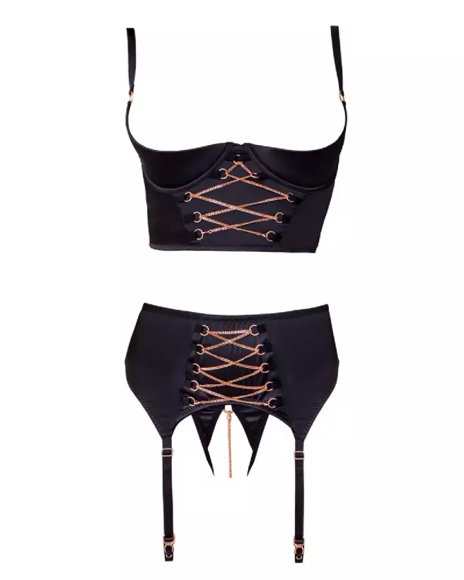 Image du Shelf Bra Set 75B/S par Abierta Fina, ensemble de lingerie élégant et sensuel-6