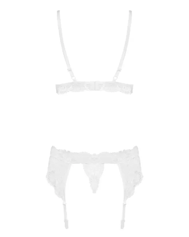 Ensemble Obsessive 810-SEG-2 blanc, lingerie élégante trois pièces-6