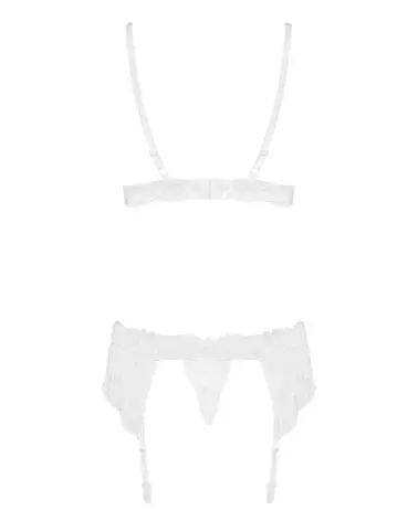 Ensemble Obsessive 810-SEG-2 blanc, lingerie élégante trois pièces-6