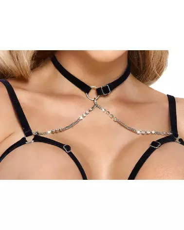 Photo d'ensemble de lingerie Abierta Fina Longline Set Zip 80B/M élégante et sophistiquée-7