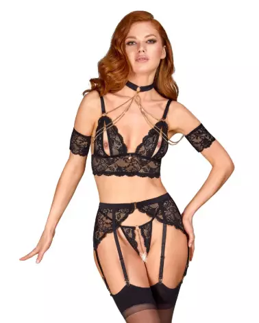 Photo du Top Suspender Set M par Abierta Fina, ensemble de lingerie élégant-2