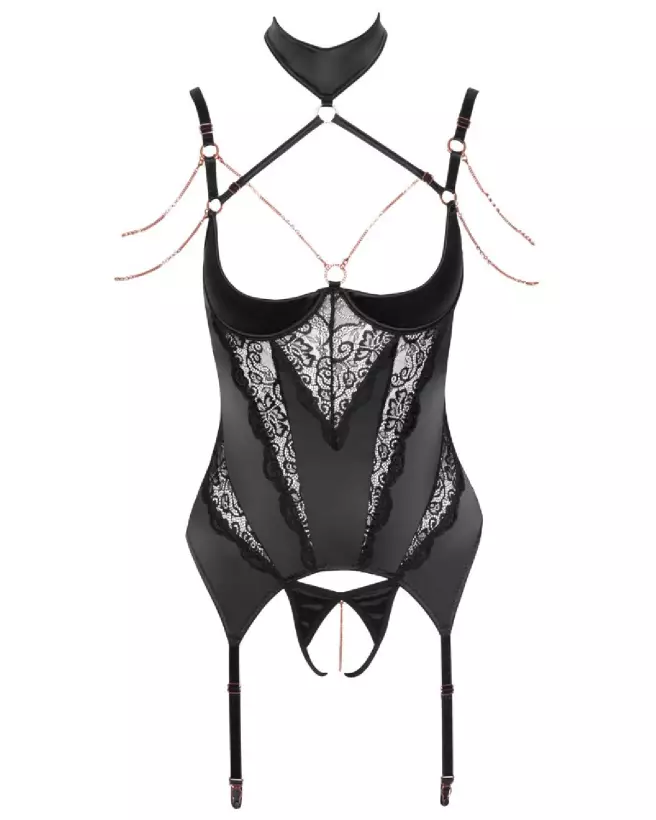 Basque 80B/M Abierta Fina ensemble de lingerie féminine élégante et raffinée-5