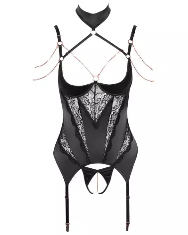 Basque 80B/M Abierta Fina ensemble de lingerie féminine élégante et raffinée-5