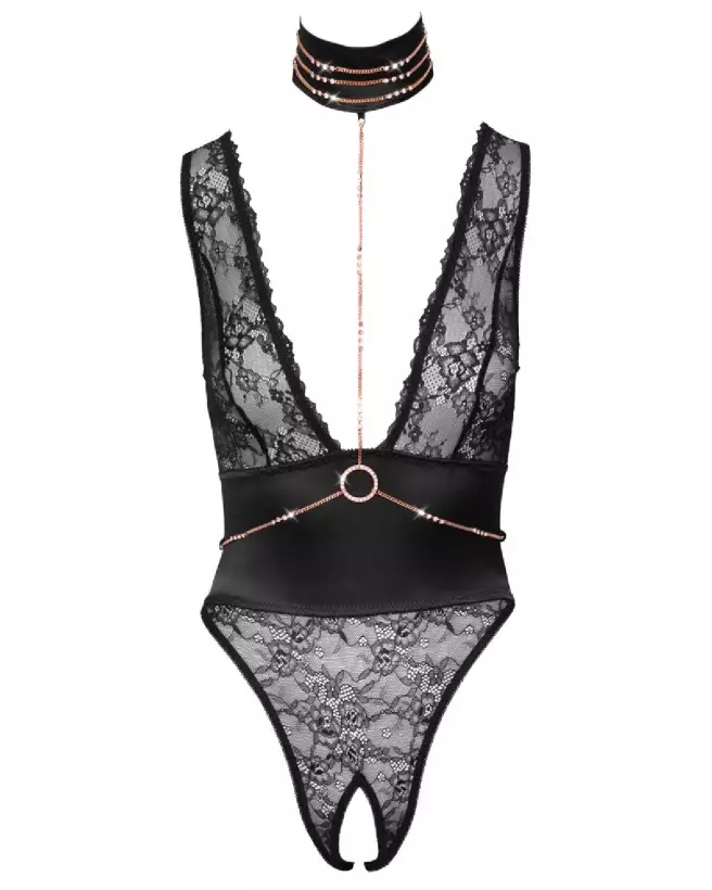 Image du Body Rhinestones L par Abierta Fina, lingerie luxueuse et scintillante-6