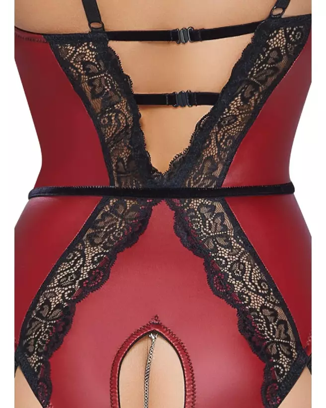 Body Rouge Noir Taille XL Abierta Fina Style Confort-7