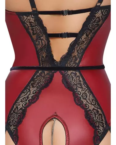 Body Rouge Noir Taille XL Abierta Fina Style Confort-7