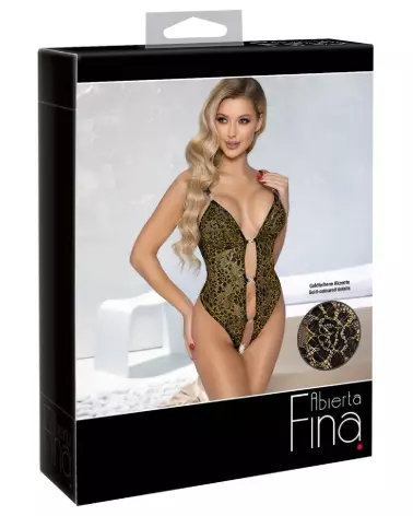 Body Gold XL Abierta Fina en taille XL, lingerie de luxe élégante et confortable-1