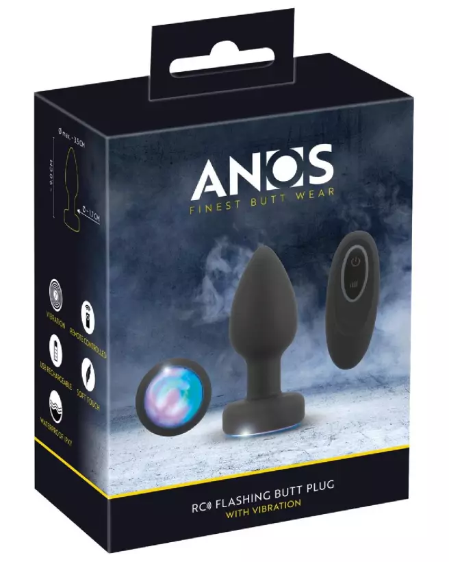 Image du ANOS RC Flashing Butt Plug avec éclairage LED, parfait pour une stimulation anale sécurisée et intense-1