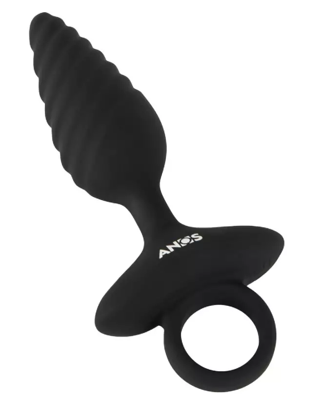 Plug Anal Twisted ANOS en silicone flexible, design torsadé pour plaisir accru-5