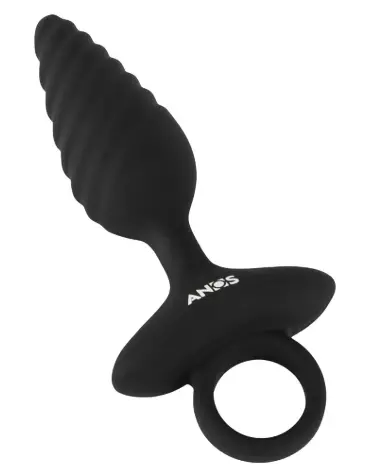 Plug Anal Twisted ANOS en silicone flexible, design torsadé pour plaisir accru-5