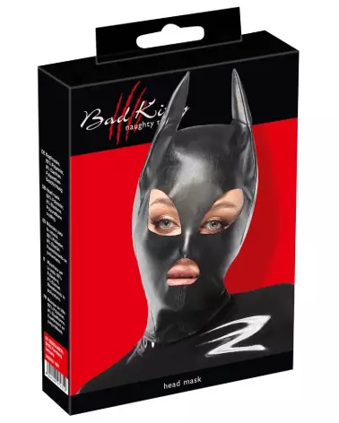 Masque de tête Bad Kitty en latex pour jeux de rôle et soirées costumées-1