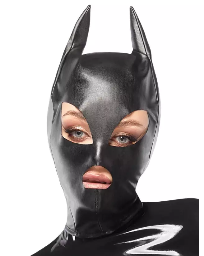 Masque de tête Bad Kitty en latex pour jeux de rôle et soirées costumées-2